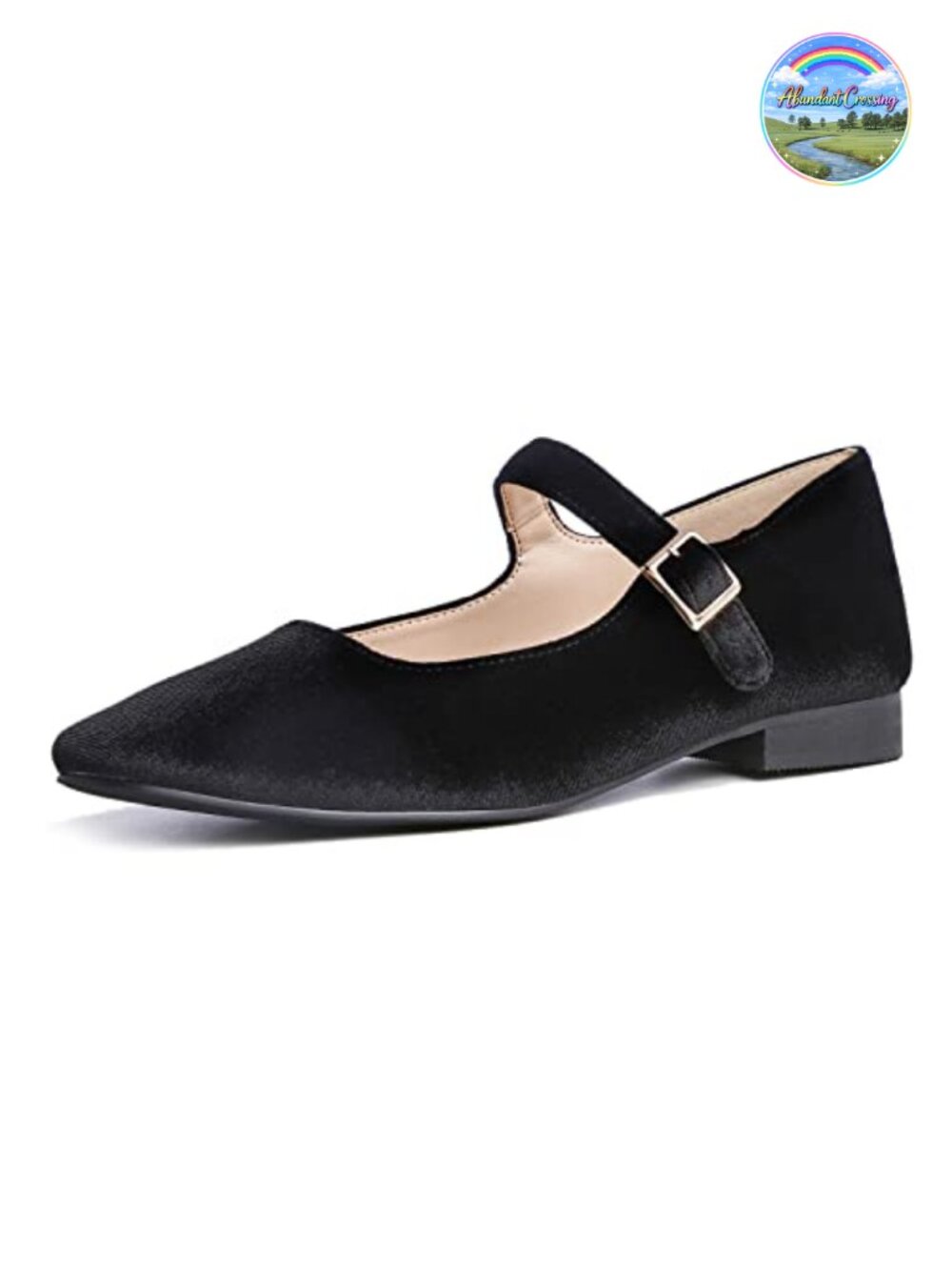 Women's Square Toe Mary Jane Flats Easy Buckle Slip On Low Heel